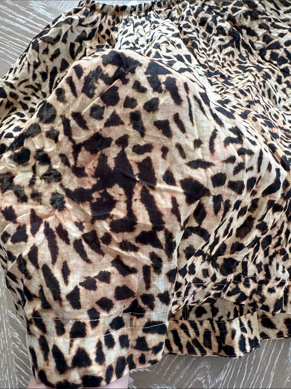 Banana Republic Leopard Print Short Sleeve Blouse - Tan/Black - Picture 4 of 4